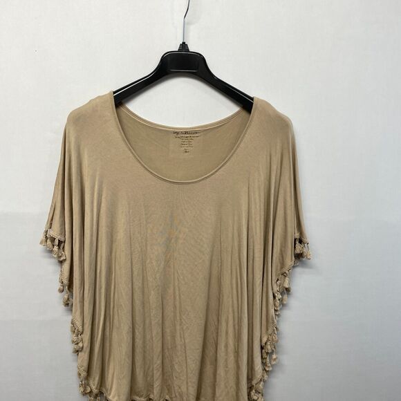 NWT Chico's Women Poncho Blouse Top Shirt Size 2 Beige Rayon Blend B361 -28 - Picture 14 of 16